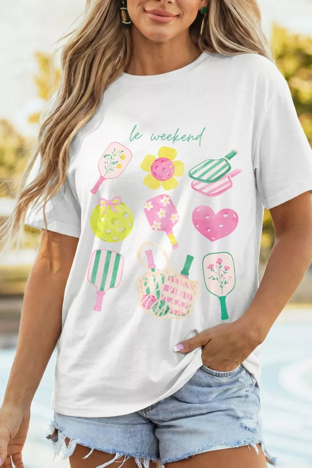 Graphic Round Neck Short Sleeve T-Shirt, image 2