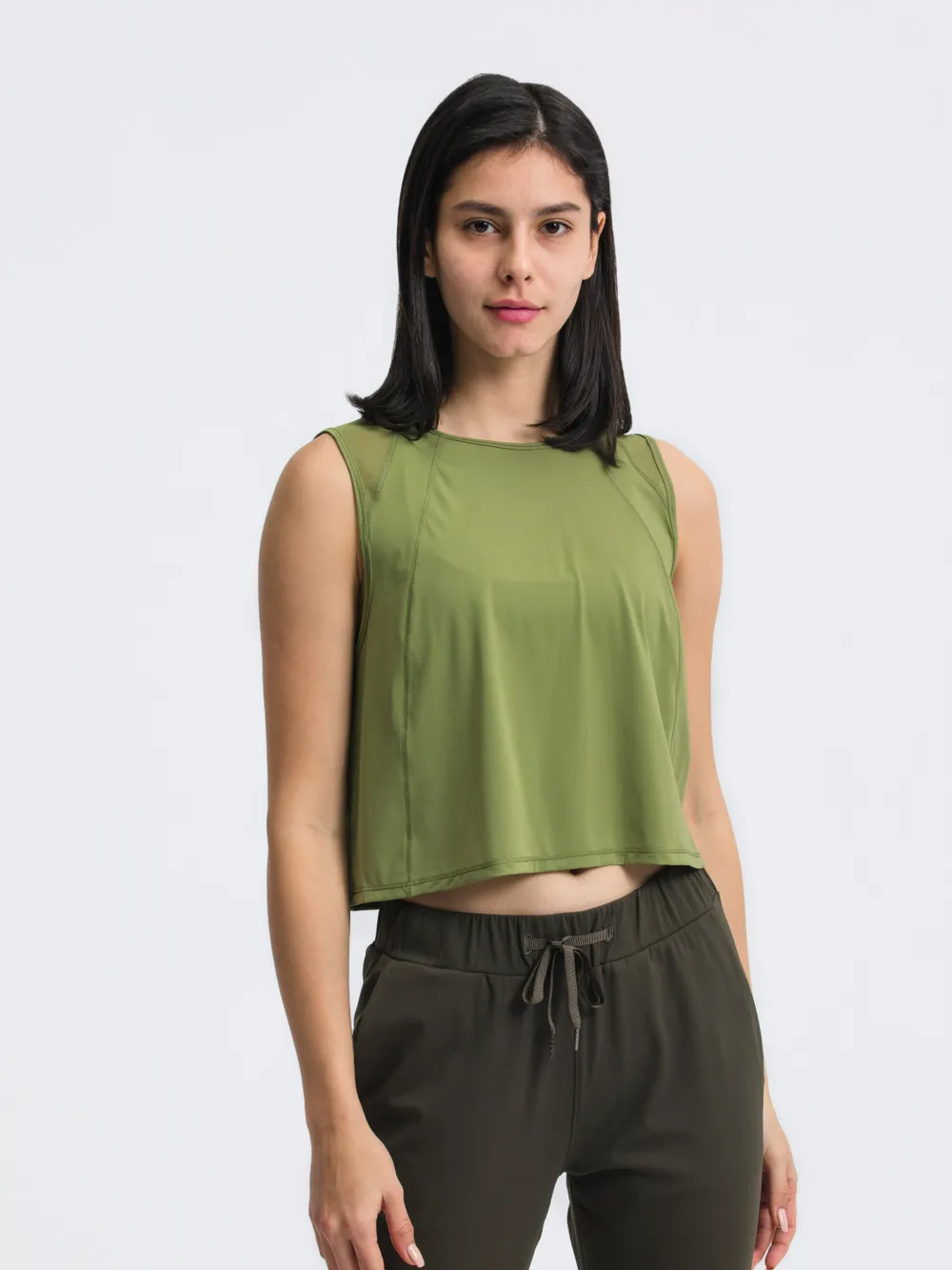 Round Neck Cropped Active Tank, image 17