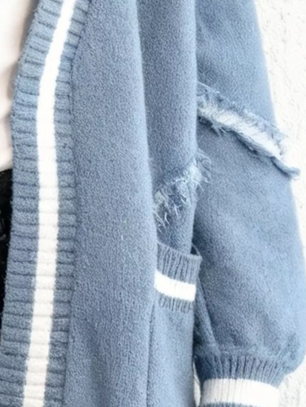 Frayed Hem Open Front Cardigan, image 4