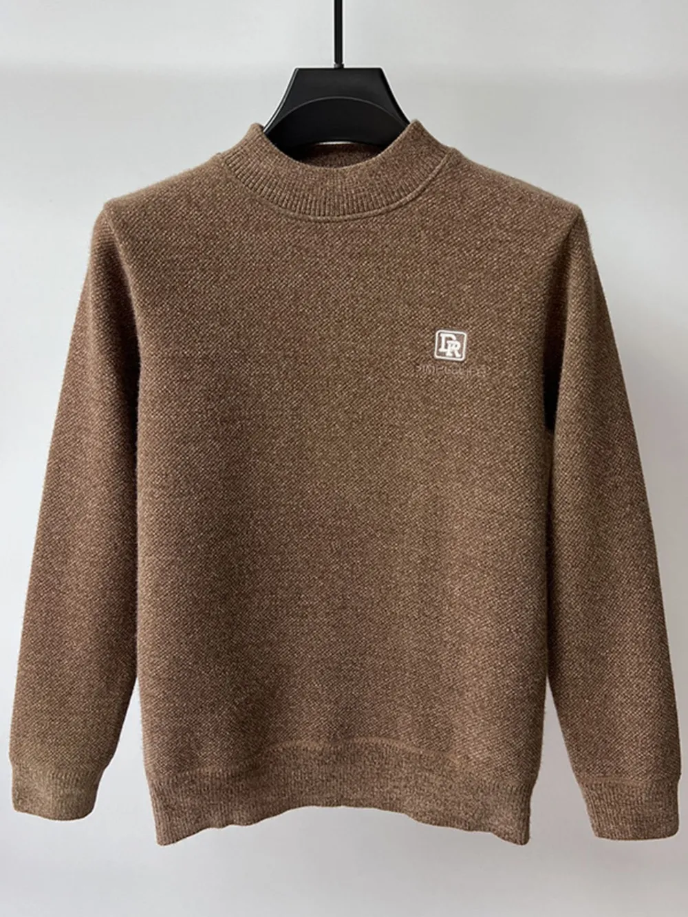 Men's Plus Size Ribbed Hem Long Sleeve Sweater, image 8