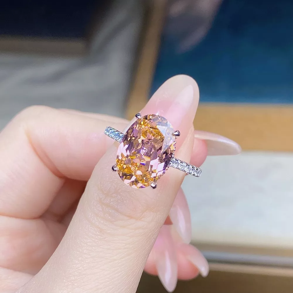 925 Sterling Silver Zircon Oval Ring, image 6