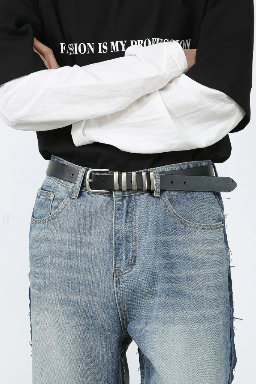 Men's Contrast Loose Fit Jeans, image 5