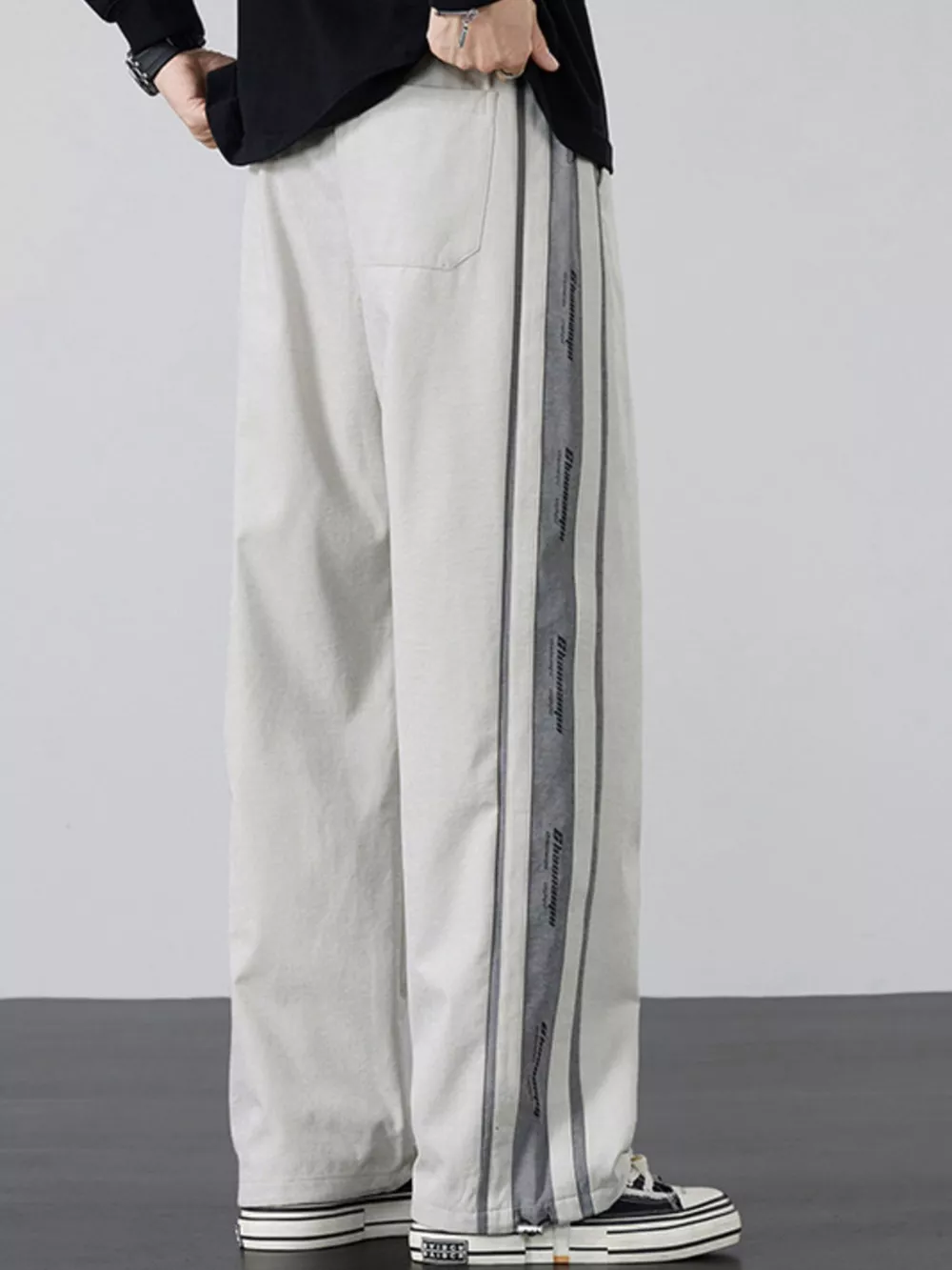 Men's Plus Size Striped Side Loose Fit Casual Pants, image 11