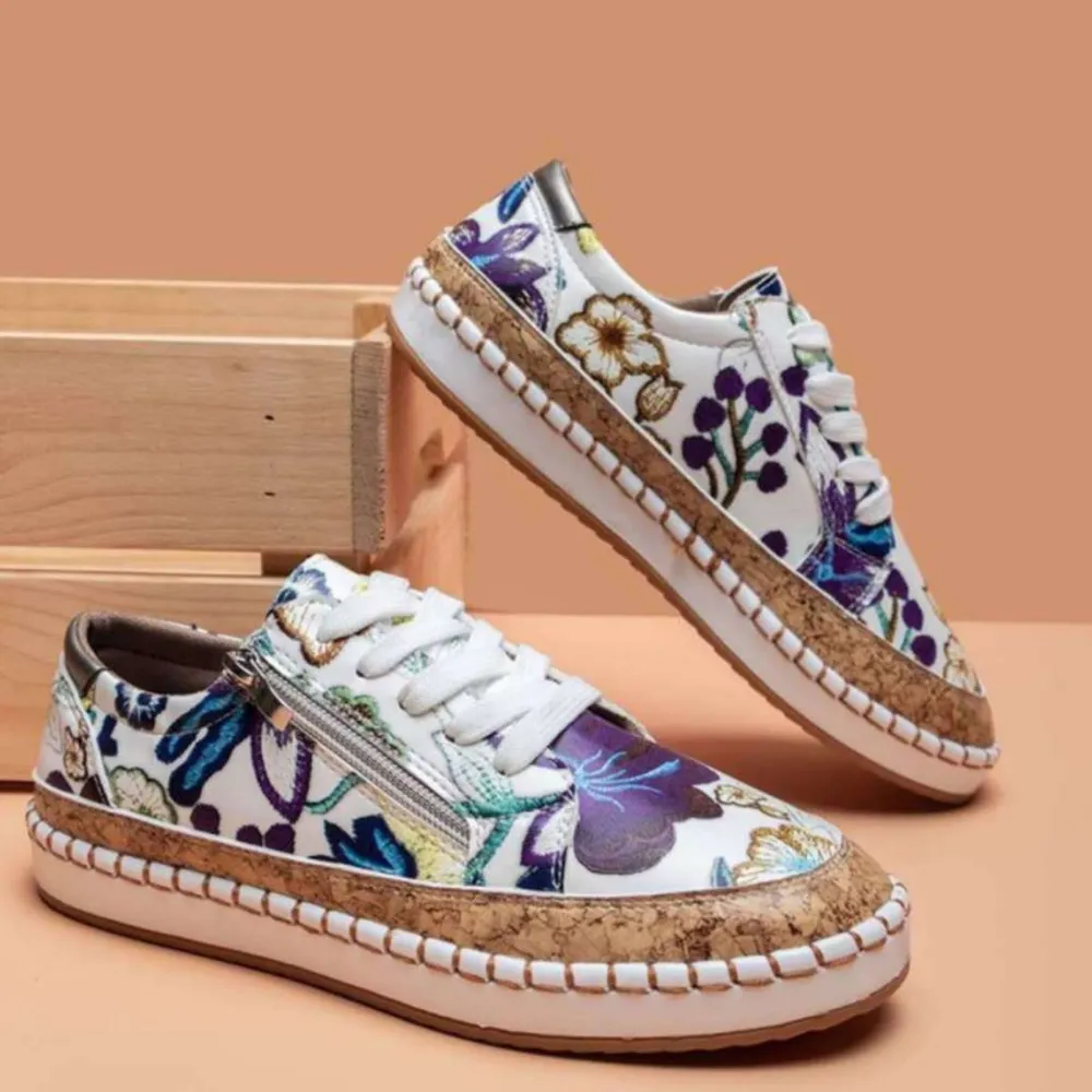PU Leather Round Toe Flats Sneakers, image 4