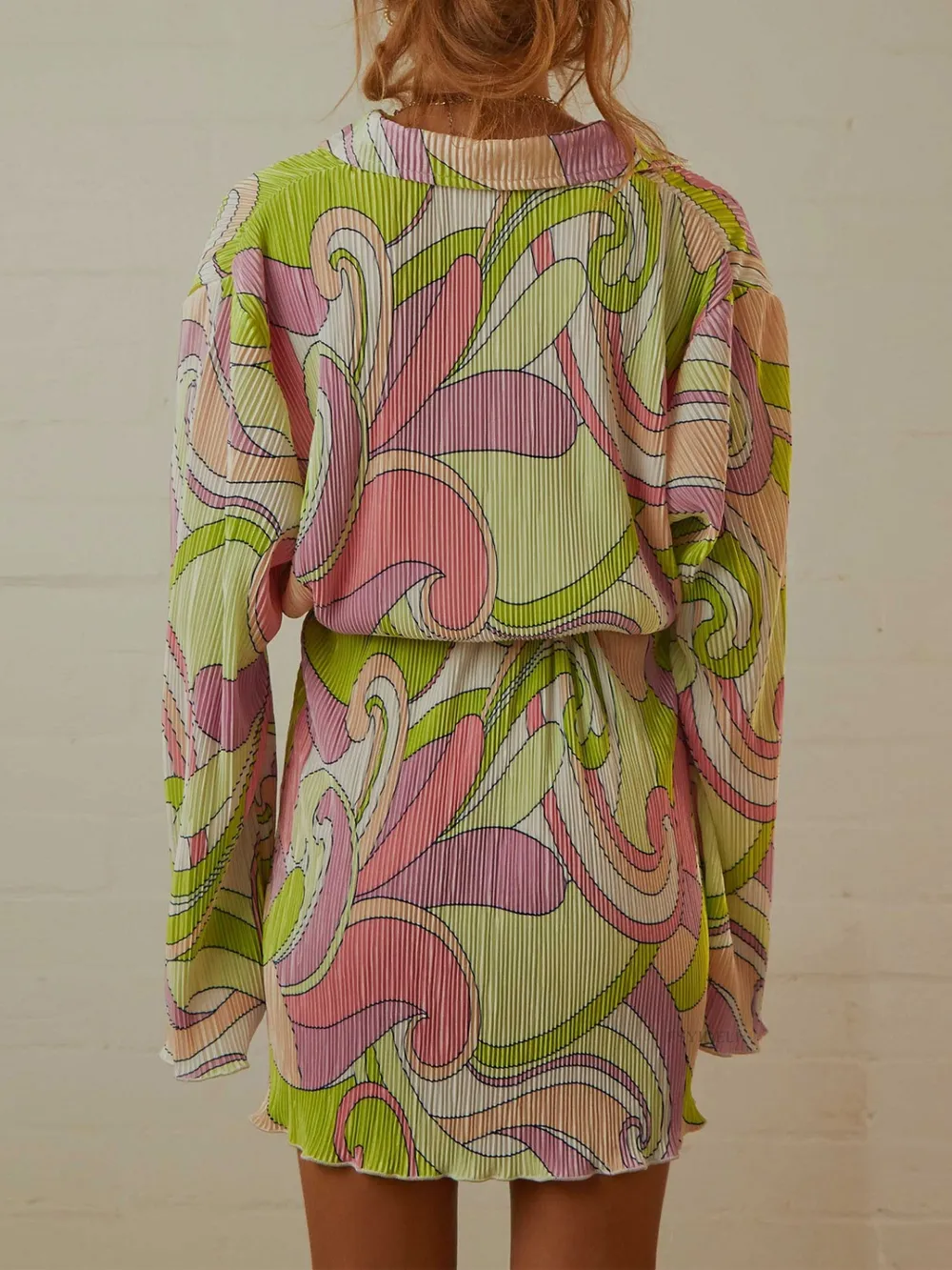 Tied Button Up Long Sleeve Dress, image 10
