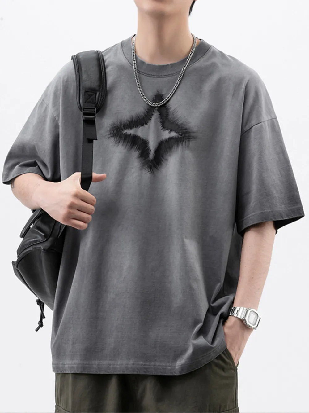 Men's Plus Size Round Neck Short Sleeve T-Shirt, image 4