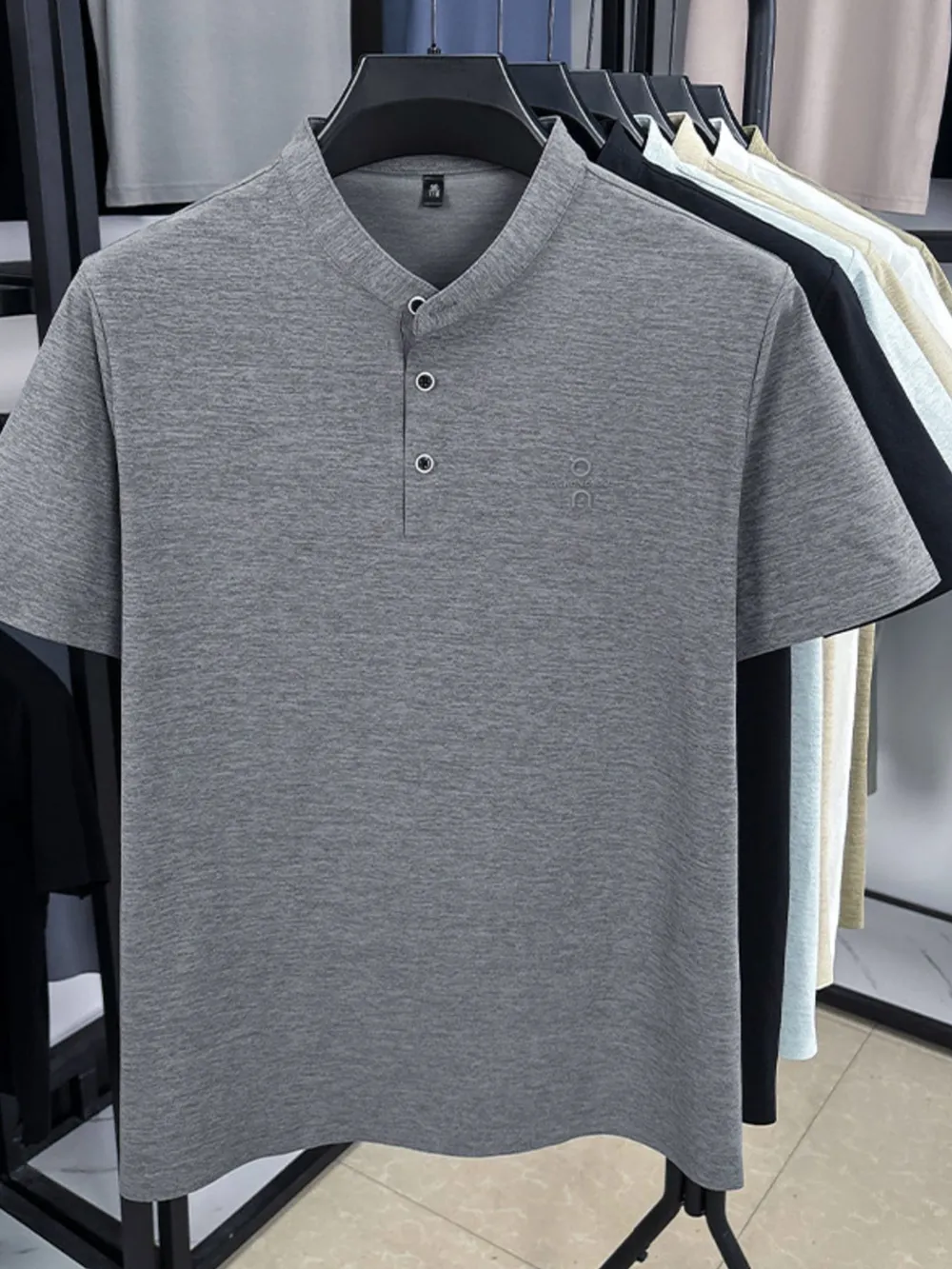 Men's Plus Size Button Detail Short Sleeve Polo, image 7