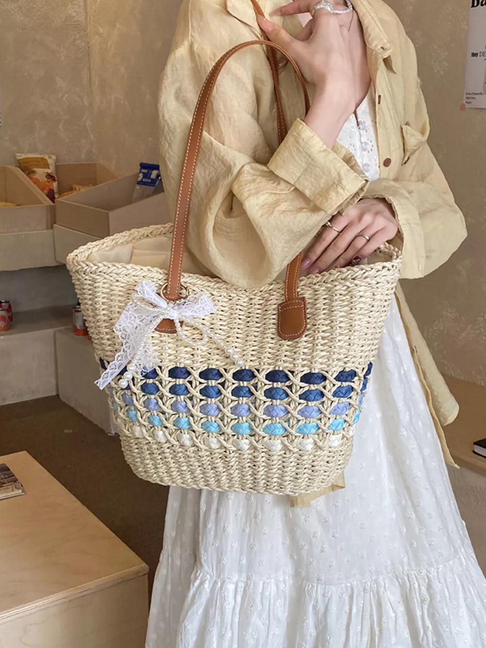 Woven Straw Shoulder Bag, image 4