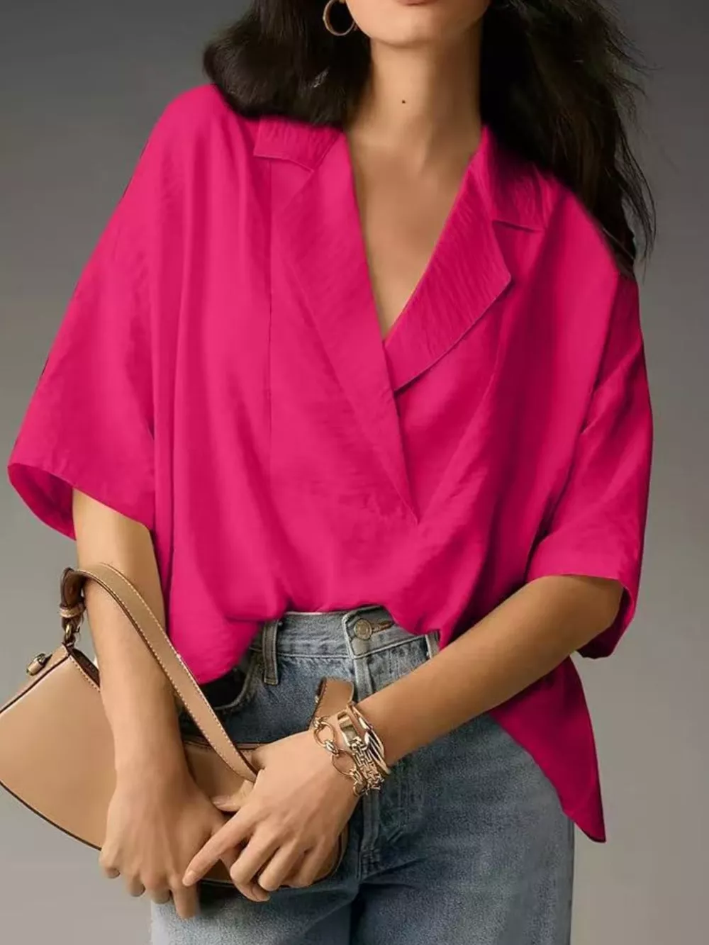 Relaxed Fit Half Sleeve Blouse, image 13