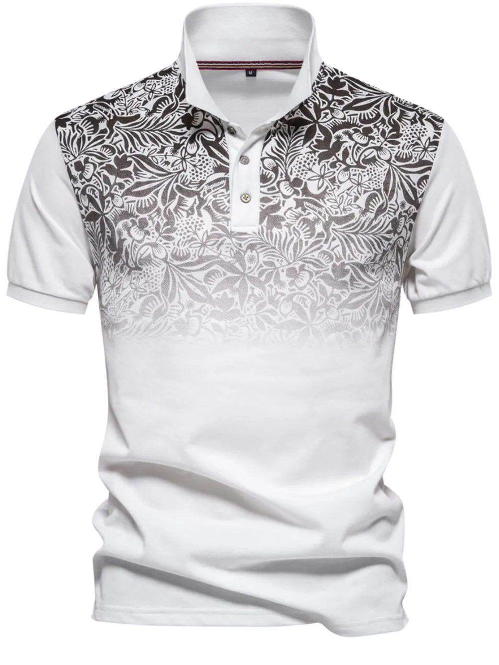 Men's Printed Collared Neck Short Sleeve Polo, image 2