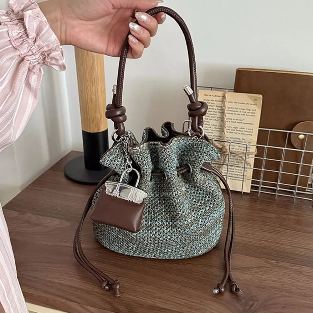 Woven Drawstring Crossbody Bag, image 16