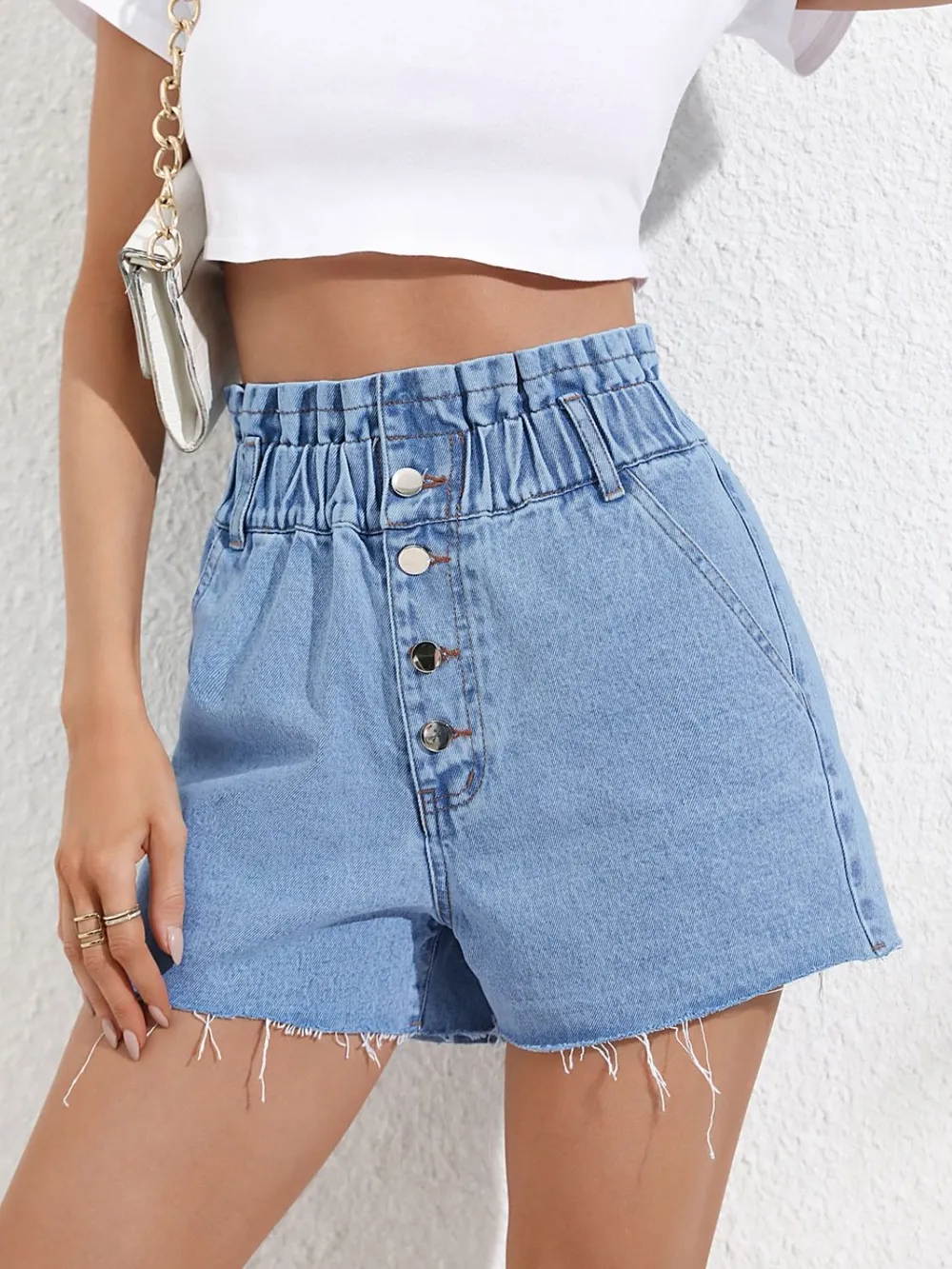 Denim Shorts with Pockets, image 3