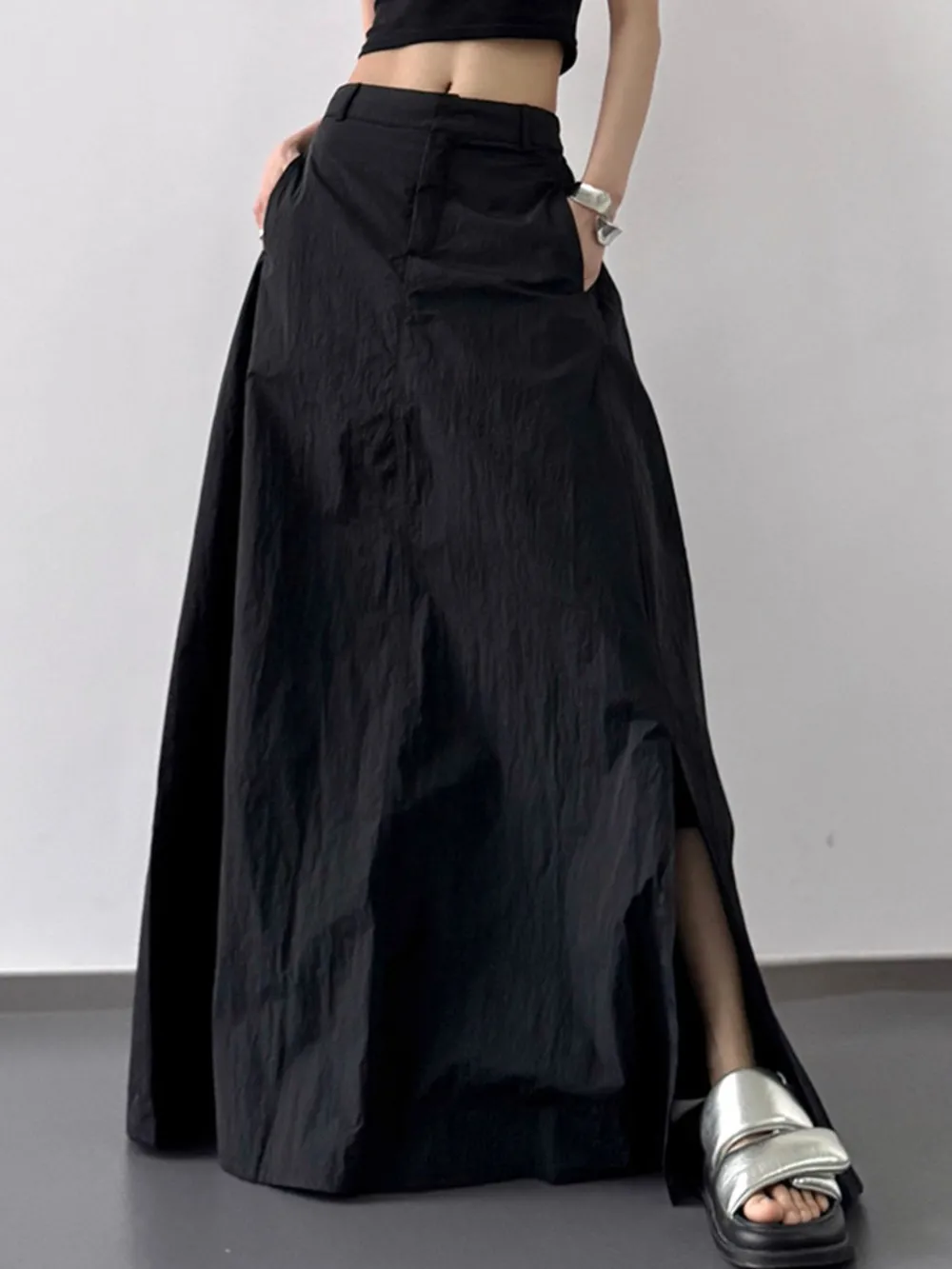 High Waist Slit Maxi Skirt, image 6