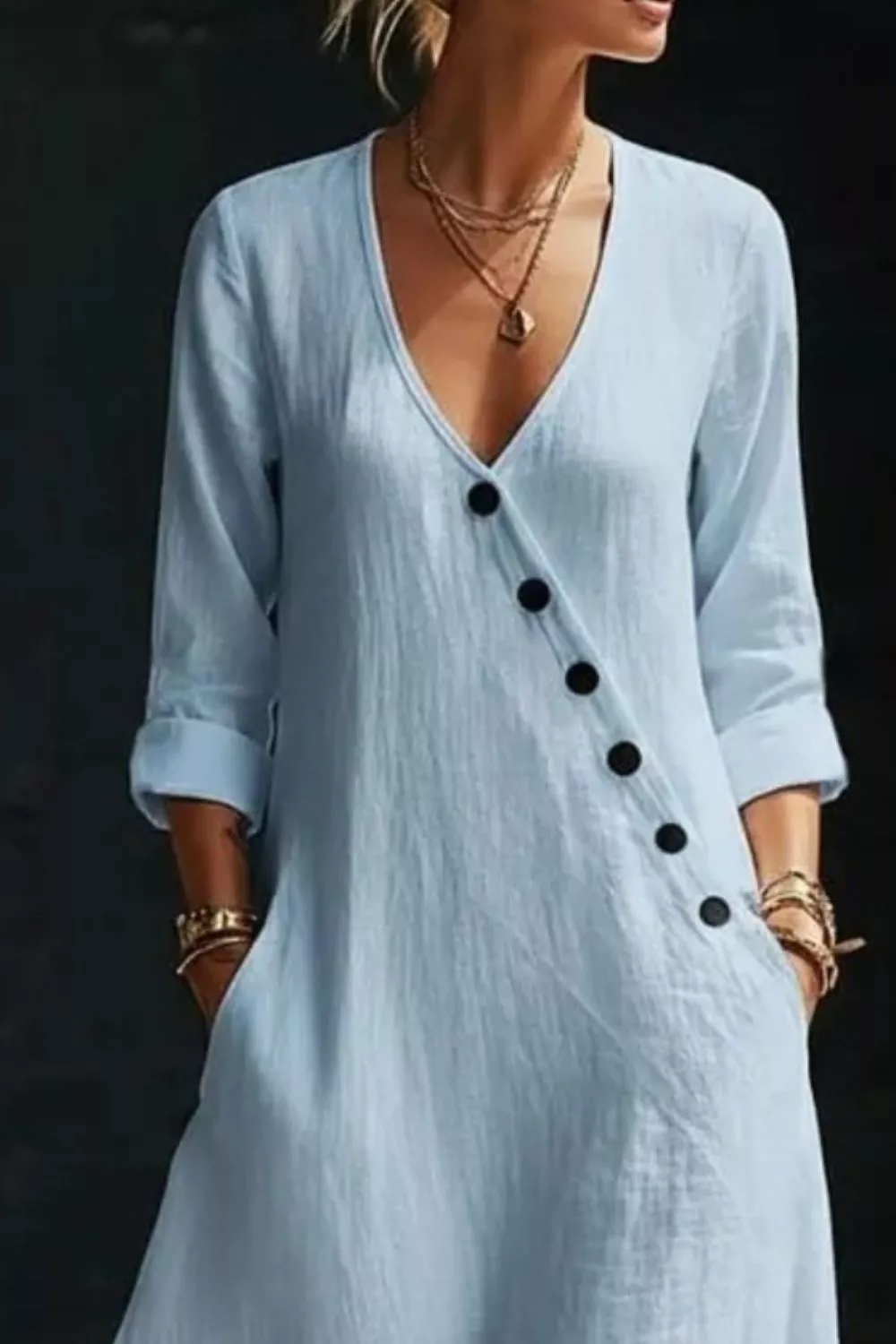 Surplice Long Sleeve Maxi Dress, image 5