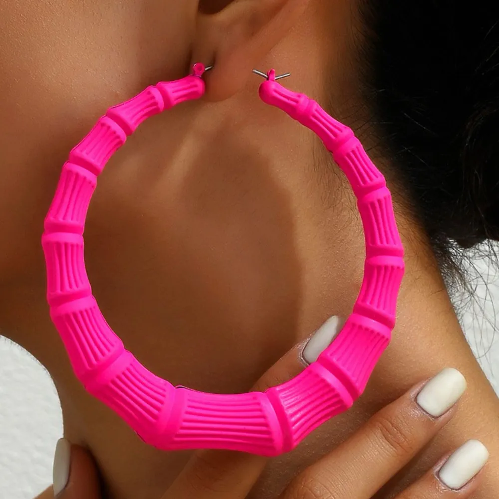 Stainless Steel Textured Hoop Earrings, image 6