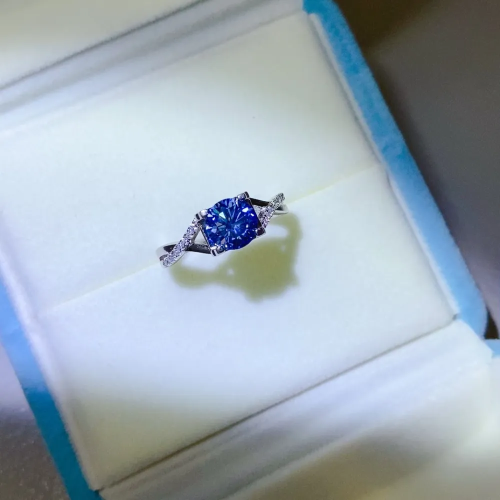 1 Carat Moissanite Crisscross 925 Sterling Silver Ring, image 6