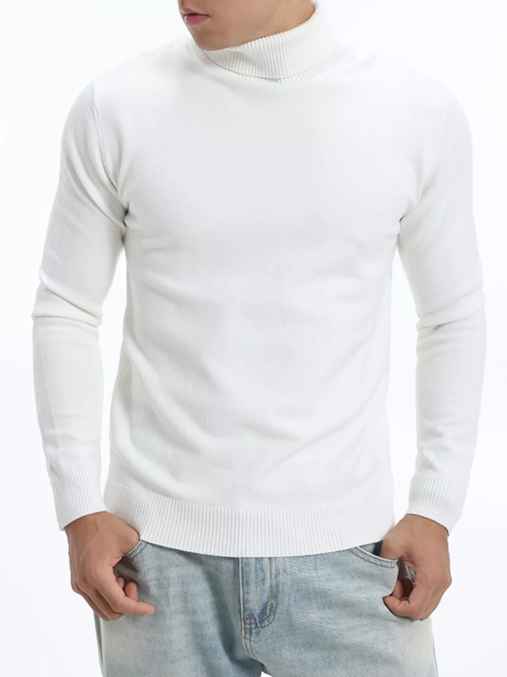 Men's Plus Size Slim-Fit Turtleneck Sweater, image 11