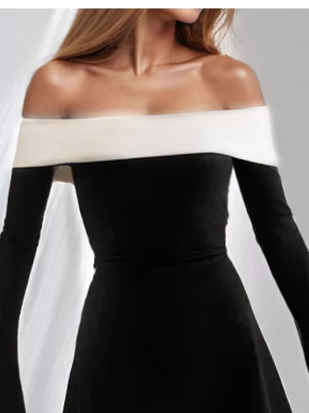Off-Shoulder Flare Sleeve Mini Dress, image 5