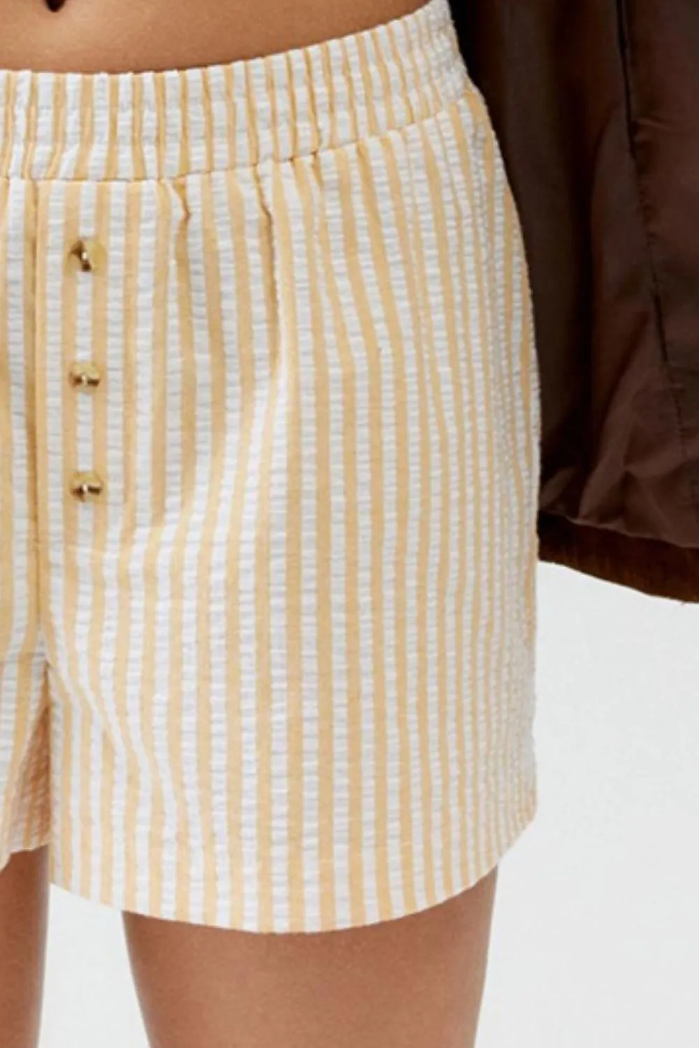 Striped Elastic Waist Shorts, image 13