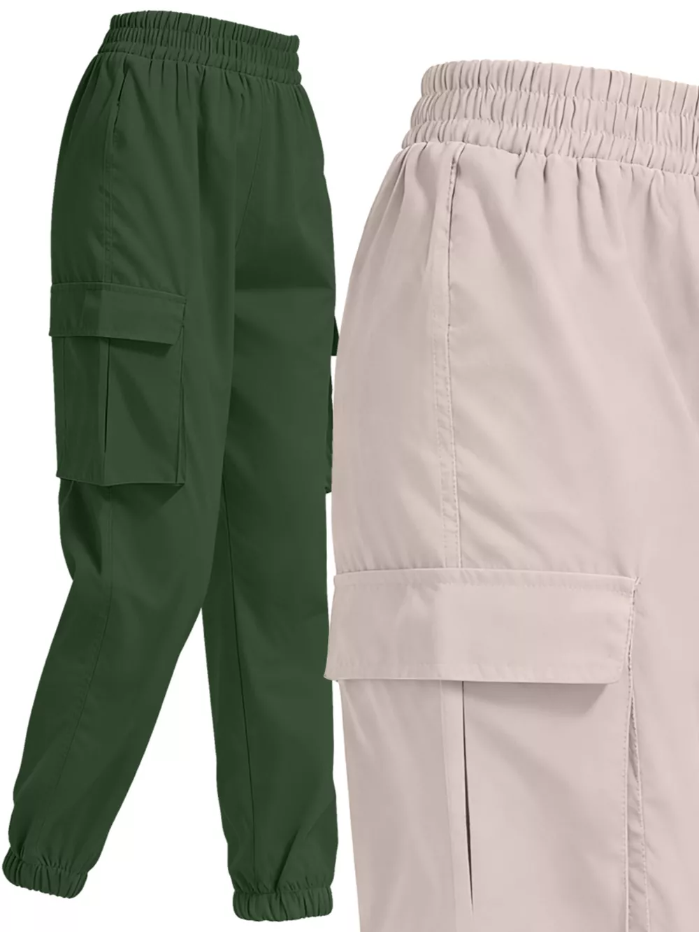 2 Piece Elastic Waist Cargo Pants, image 15