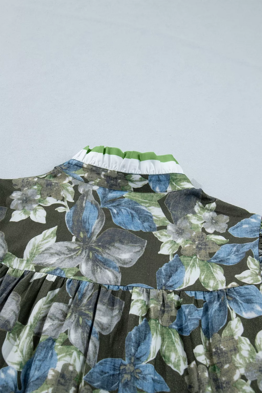Ruffled Short Sleeve Floral Summer Blouse, image 8
