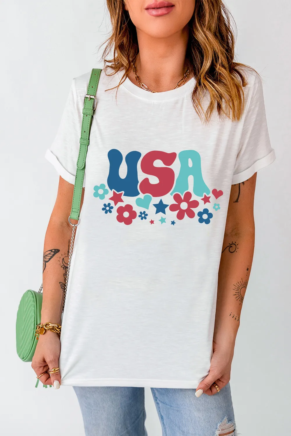 USA Round Neck Short Sleeve T-Shirt, image 4