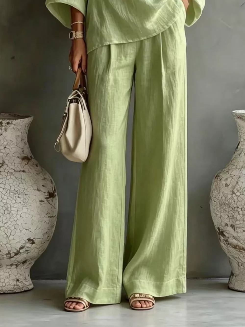 One Shoulder Top and Wide Leg Pants Set, image 18