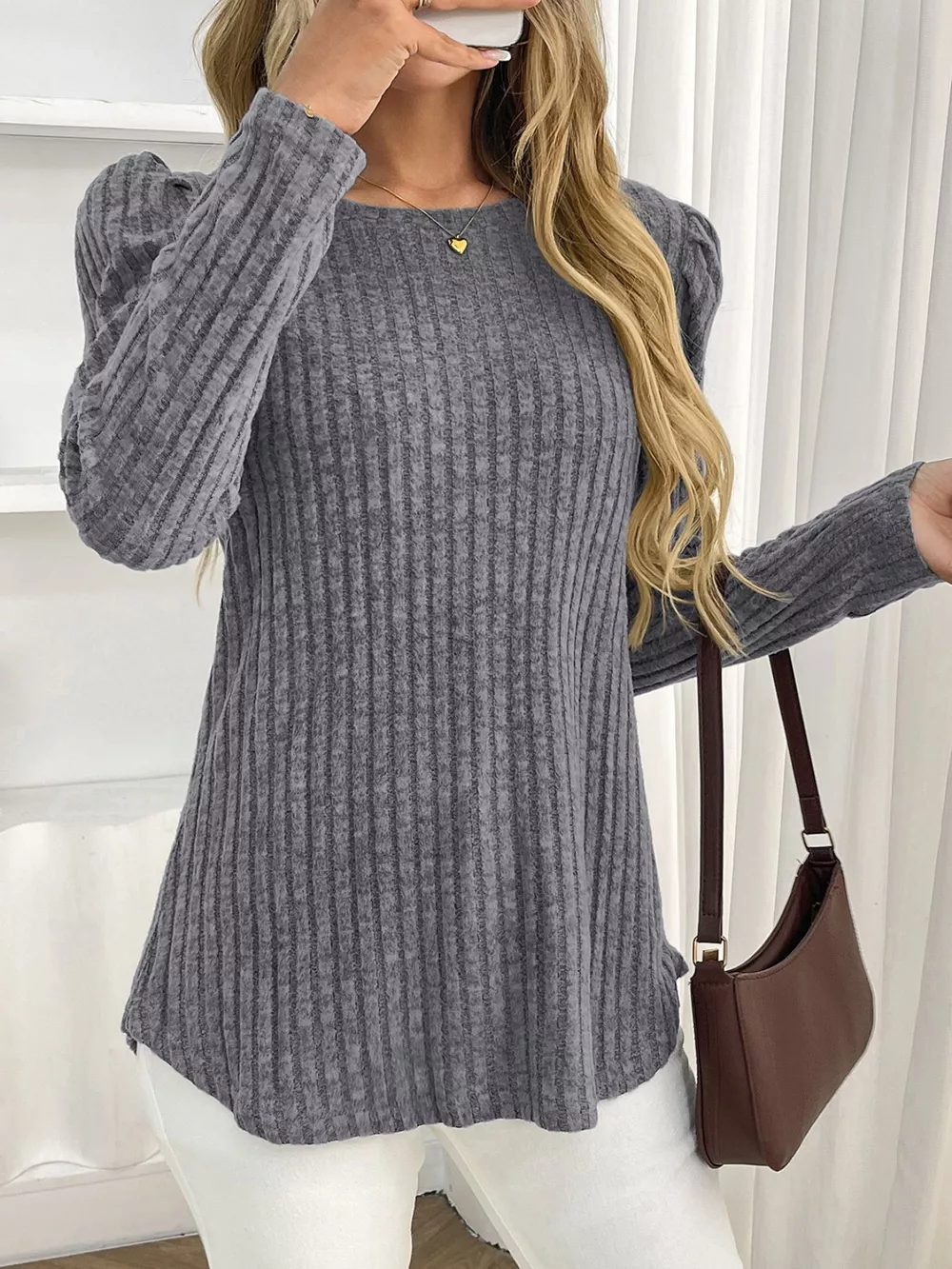 Round Neck Puff Sleeve T-Shirt, image 21