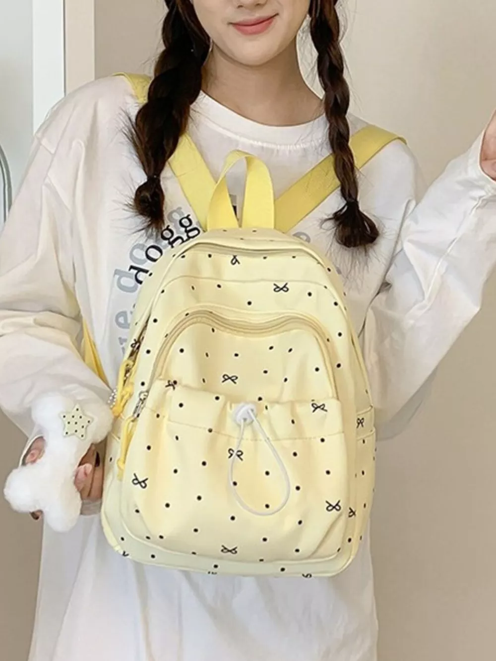 Polka Dot Lightweight Backpack Bag, image 2