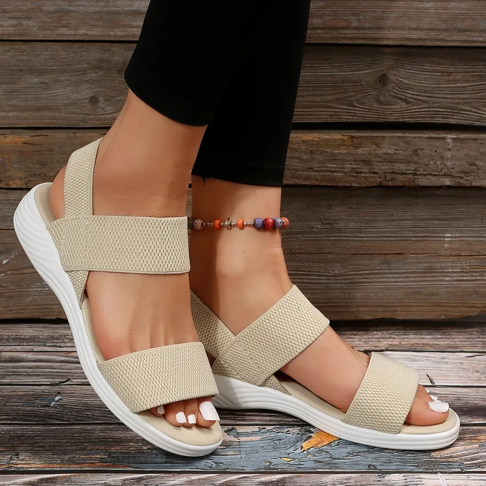 Rubber Open Toe Low Heel Sandals, image 10