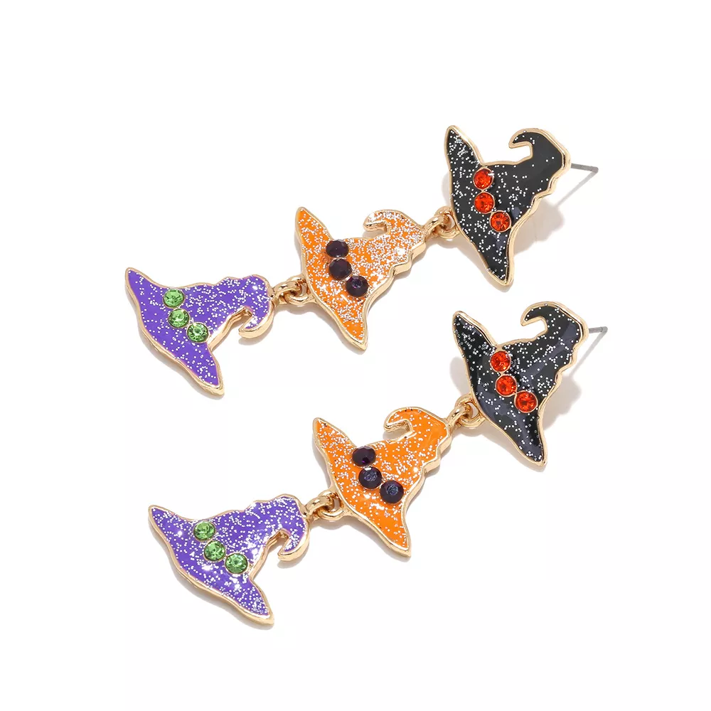 Halloween Witch Hat Drop Earrings, image 5