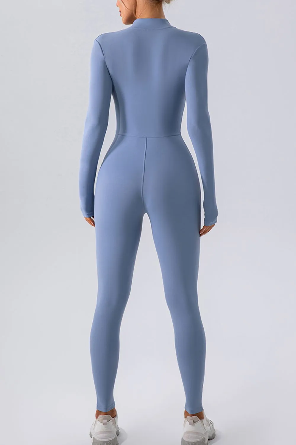 Half Zip Mock Neck Active Jumpsuit, image 7