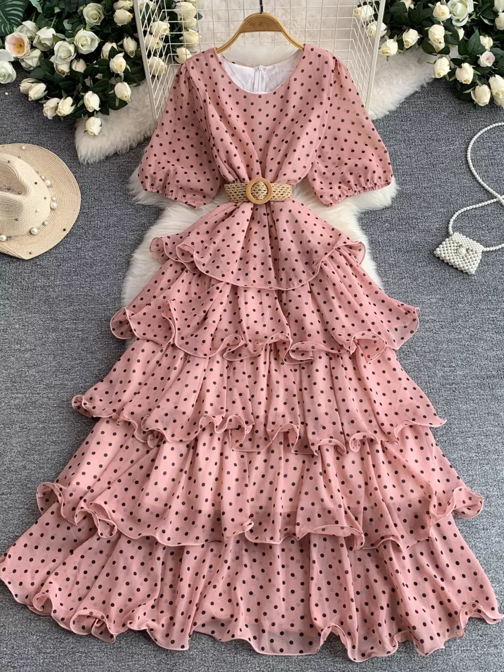 Polka Dot Ruffled Tiered Dress, image 17
