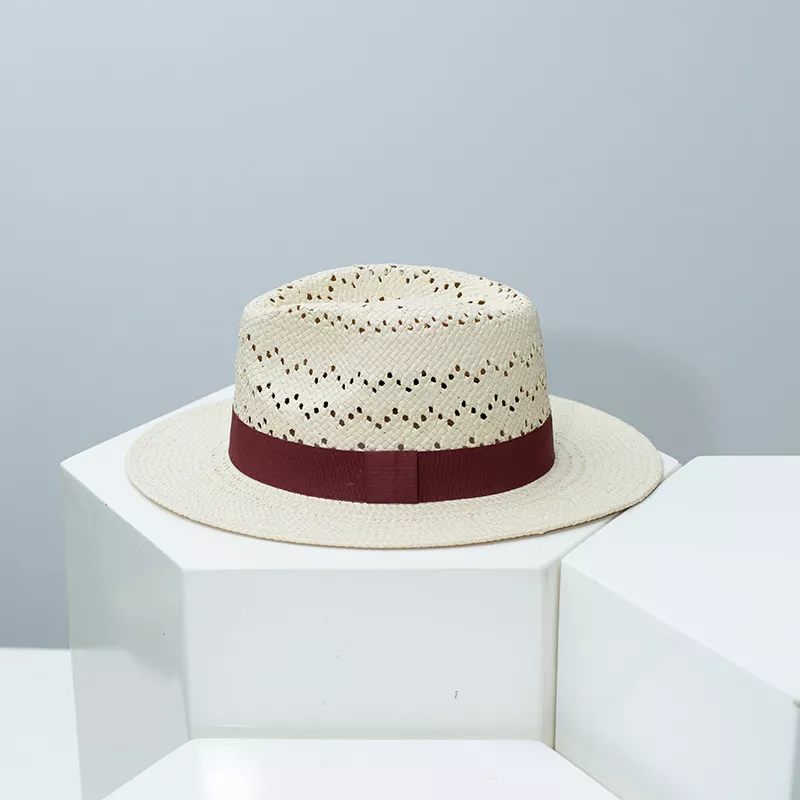 Straw Hat with Ribbon Accent, image 3