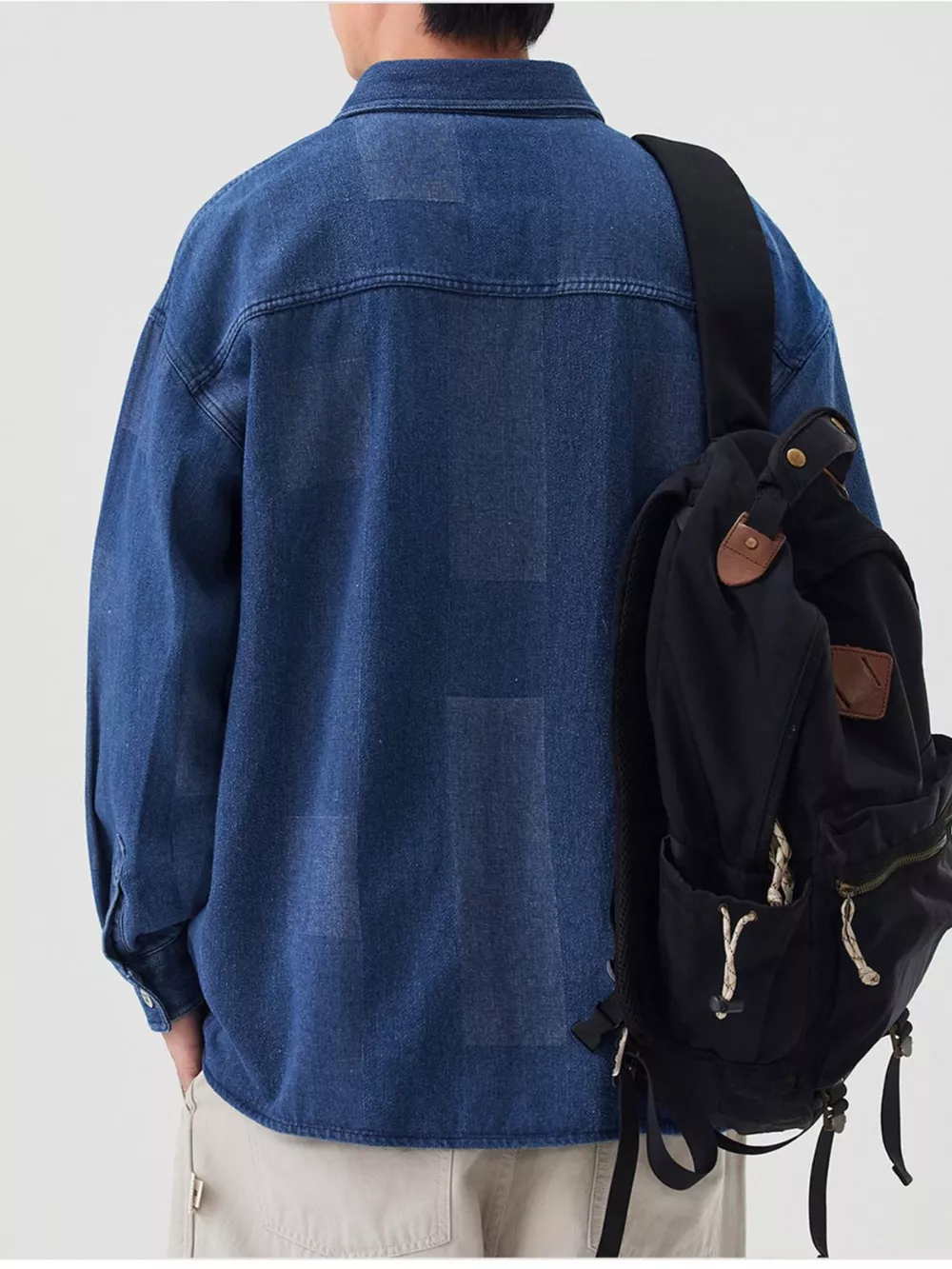 Men's Plus Size Urban Style Button Up Denim Jacket, image 5