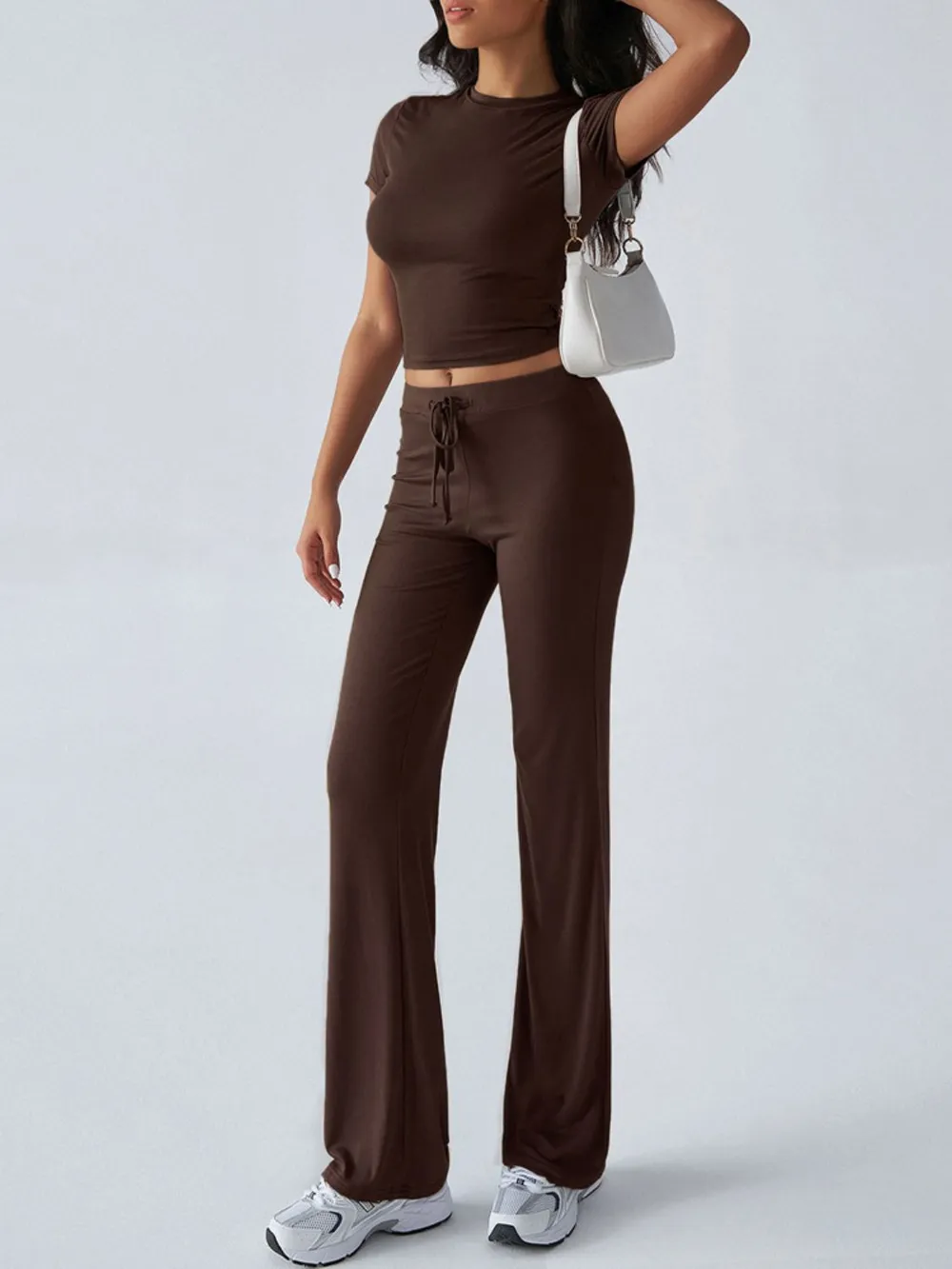 Round Neck Short Sleeve Top and Pants Set, image 22
