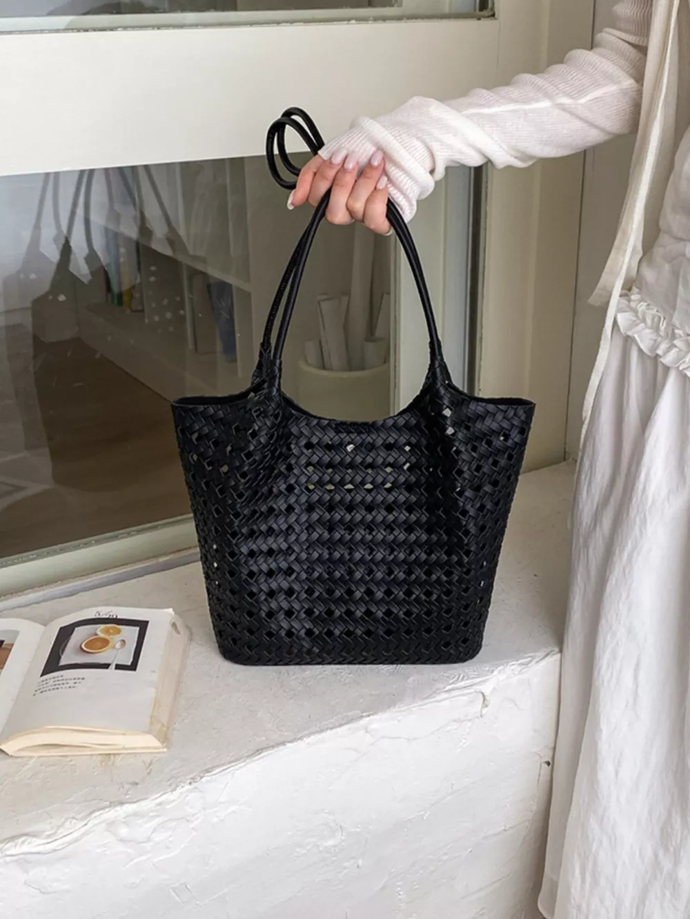 Woven Leather Shoulder Bag, image 3