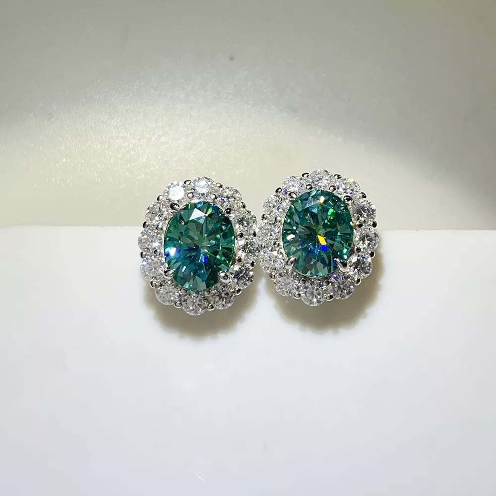6 Carat Moissanite 925 Sterling Silver Earrings