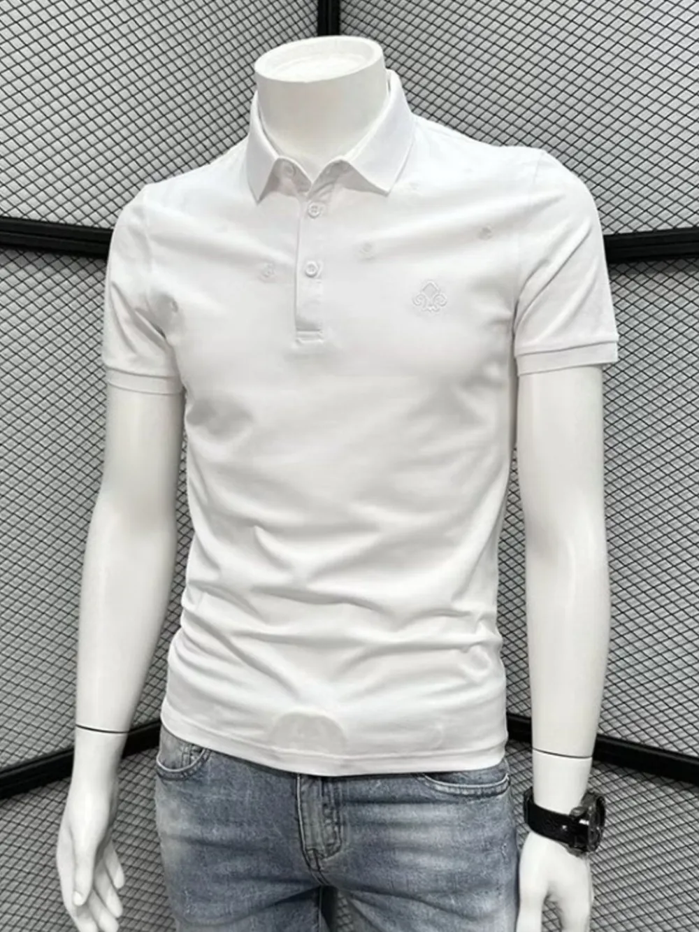 Men's Plus Size Button Detail Short Sleeve Polo, image 4