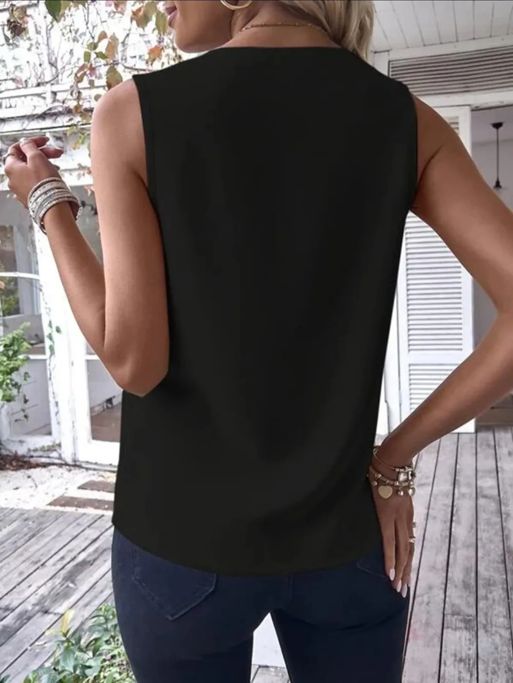 Full Size V-Neck Contrast Tank Plus Size, image 10
