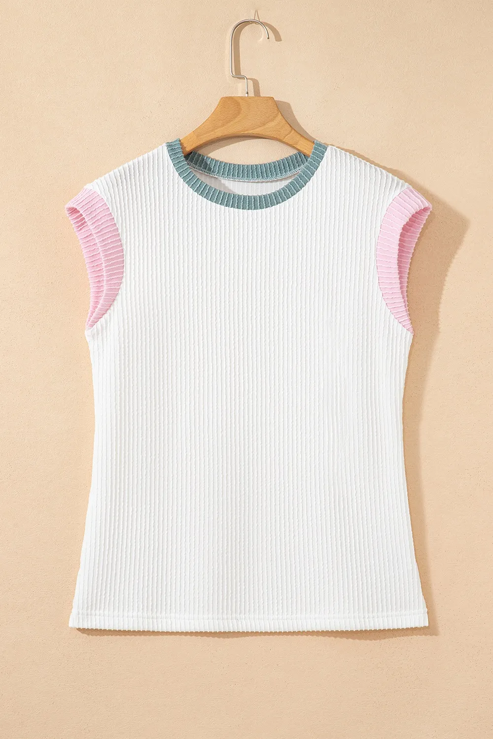 Contrast Trim Ribbed Knit Sleeveless Top, image 19