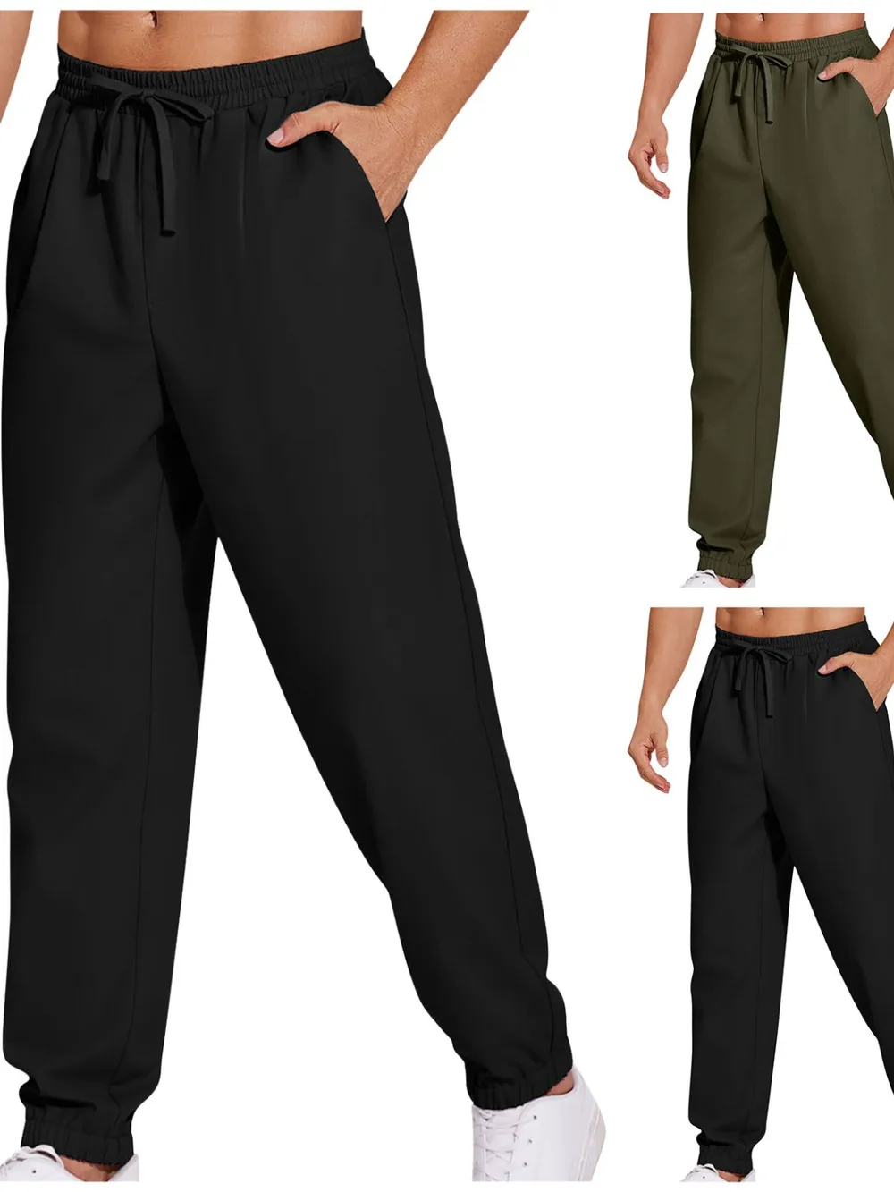 Men's Plus Size Drawstring Joggers, image 2
