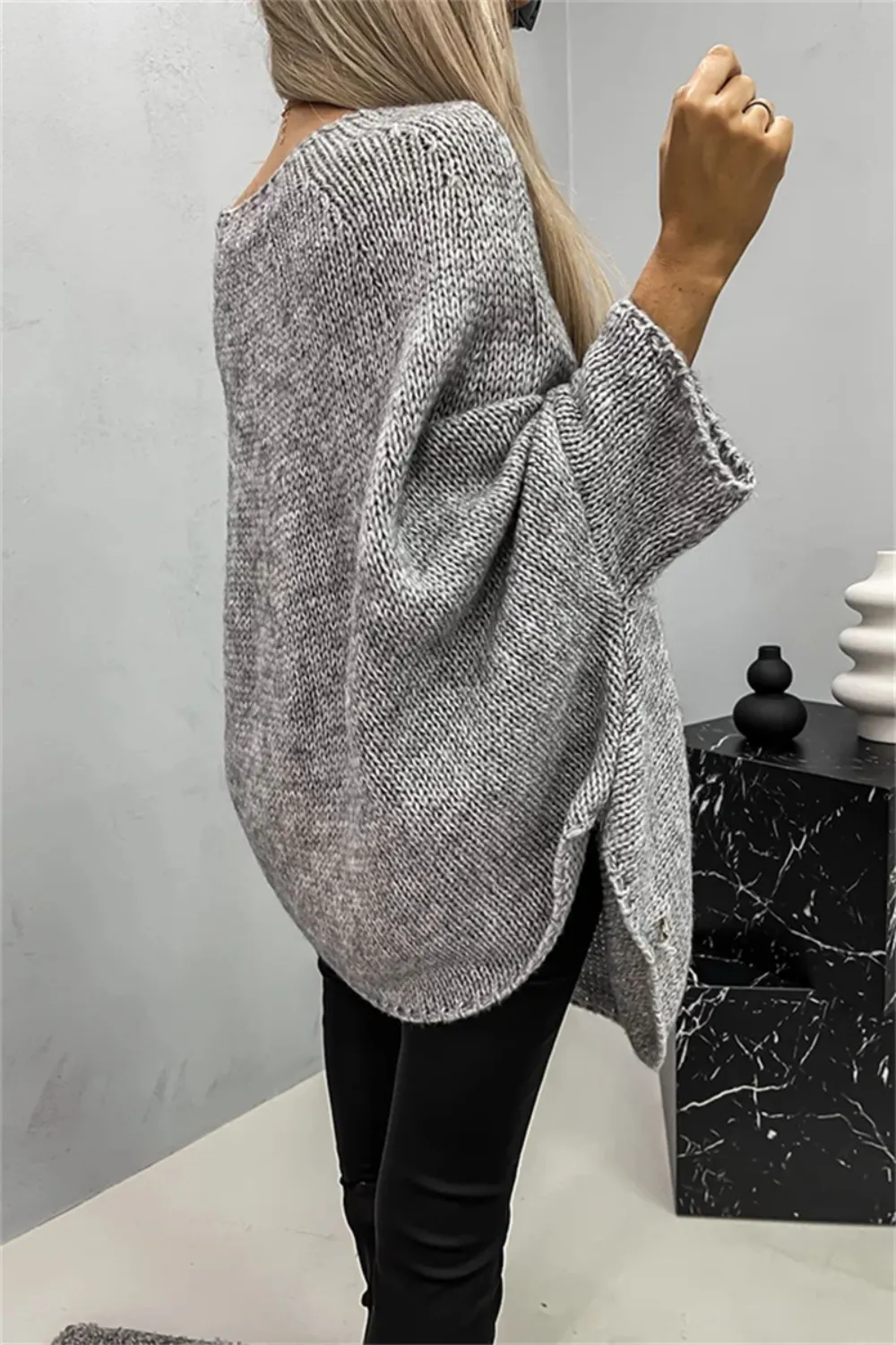 Round Neck Batwing Sleeve Sweater, image 32