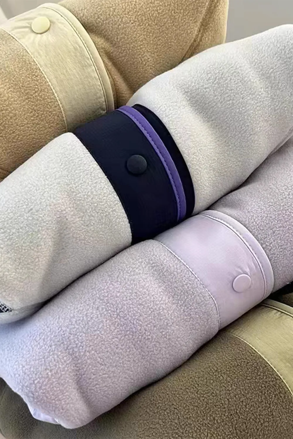 Snap Down Contrast Fleece Jacket with Pockets, image 14