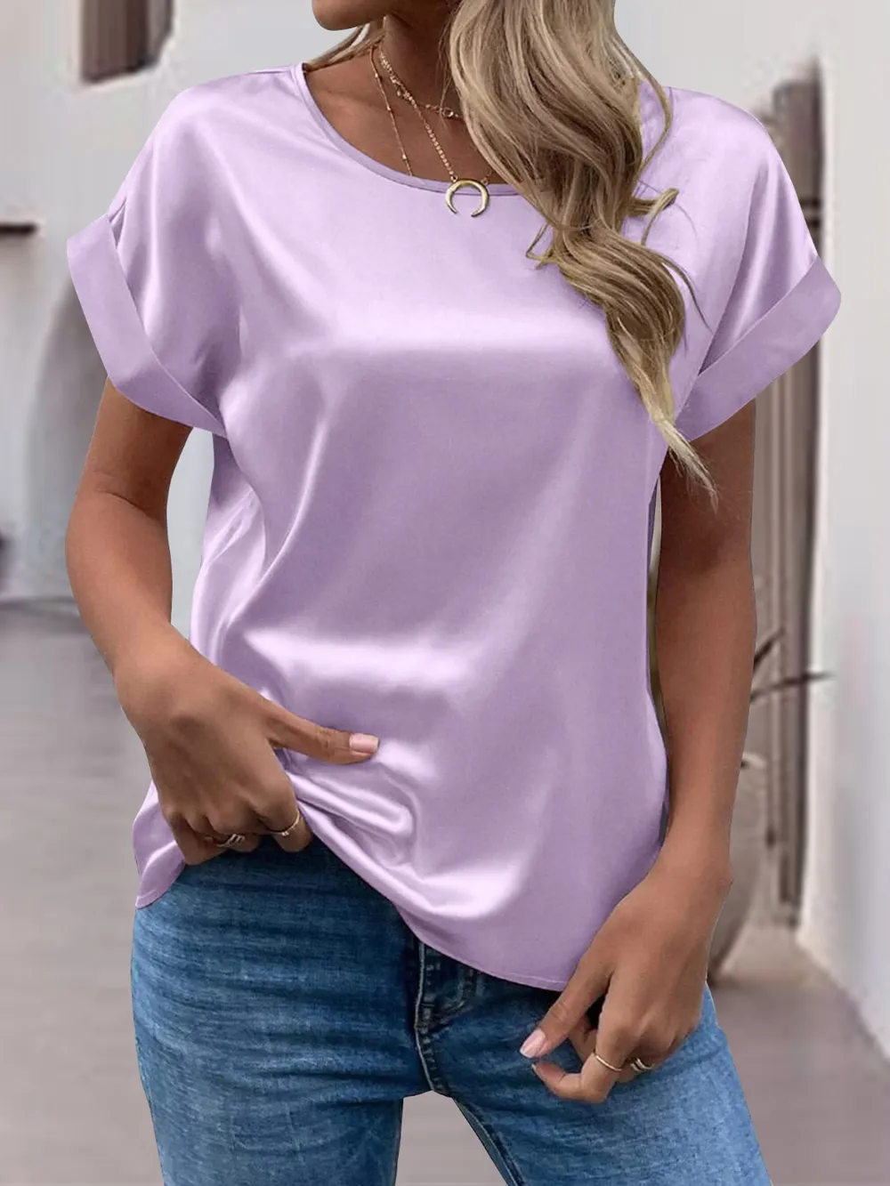 Round Neck Short Sleeve T-Shirt, image 19