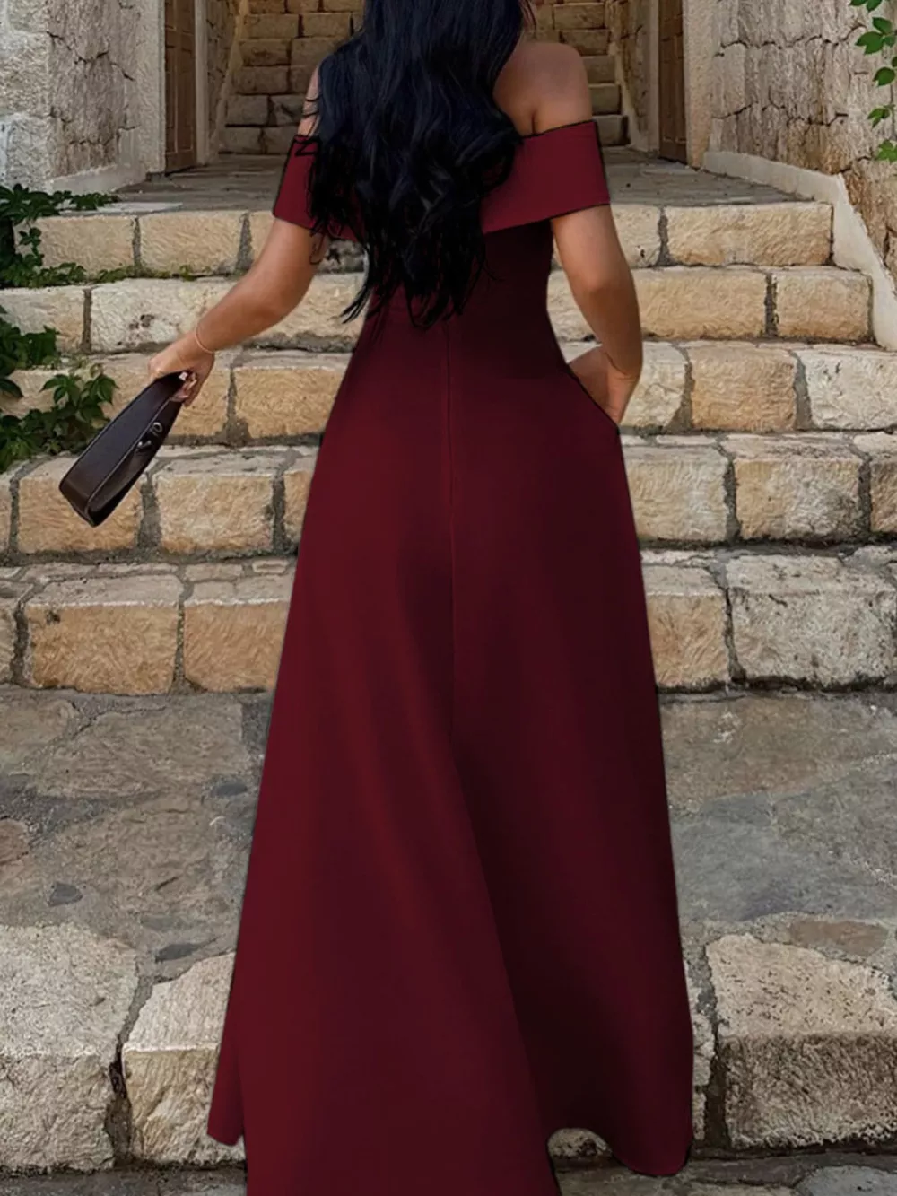 Off-Shoulder A-Line Maxi Dress, image 10