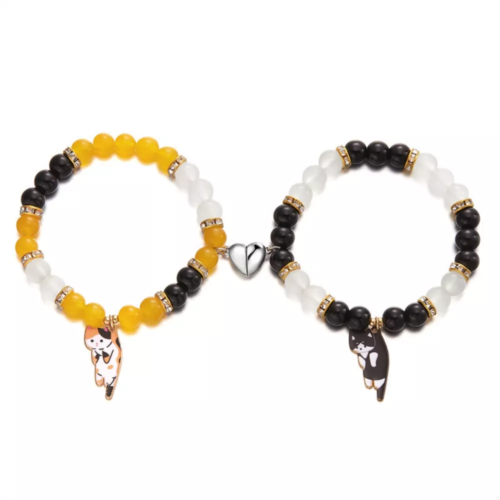 2 Piece Beaded Cat Charm Bracelet, image 13