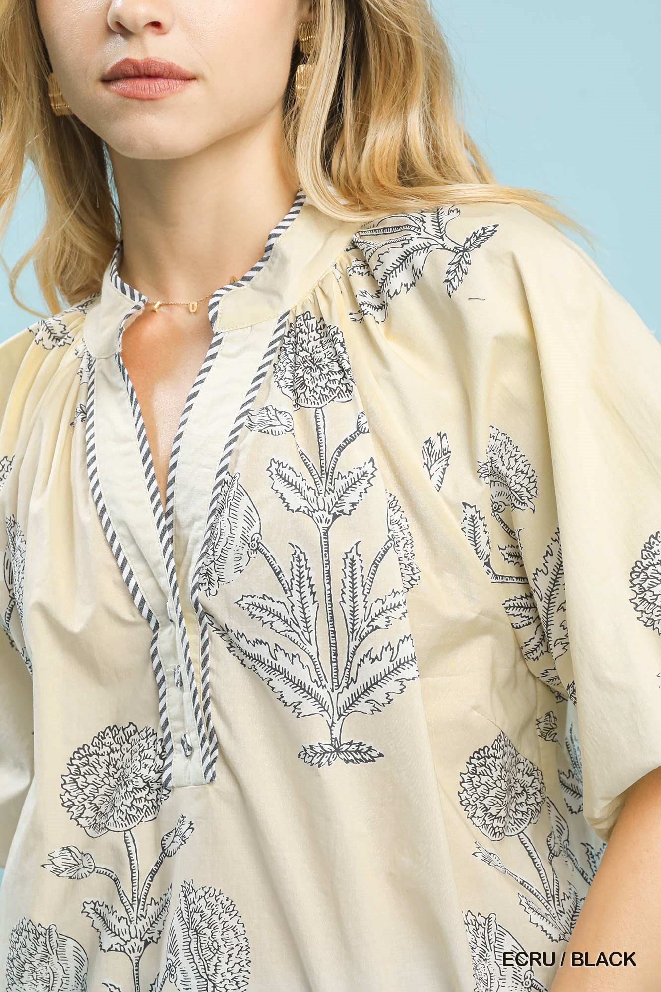 Floral Print V-Neck Top, image 3