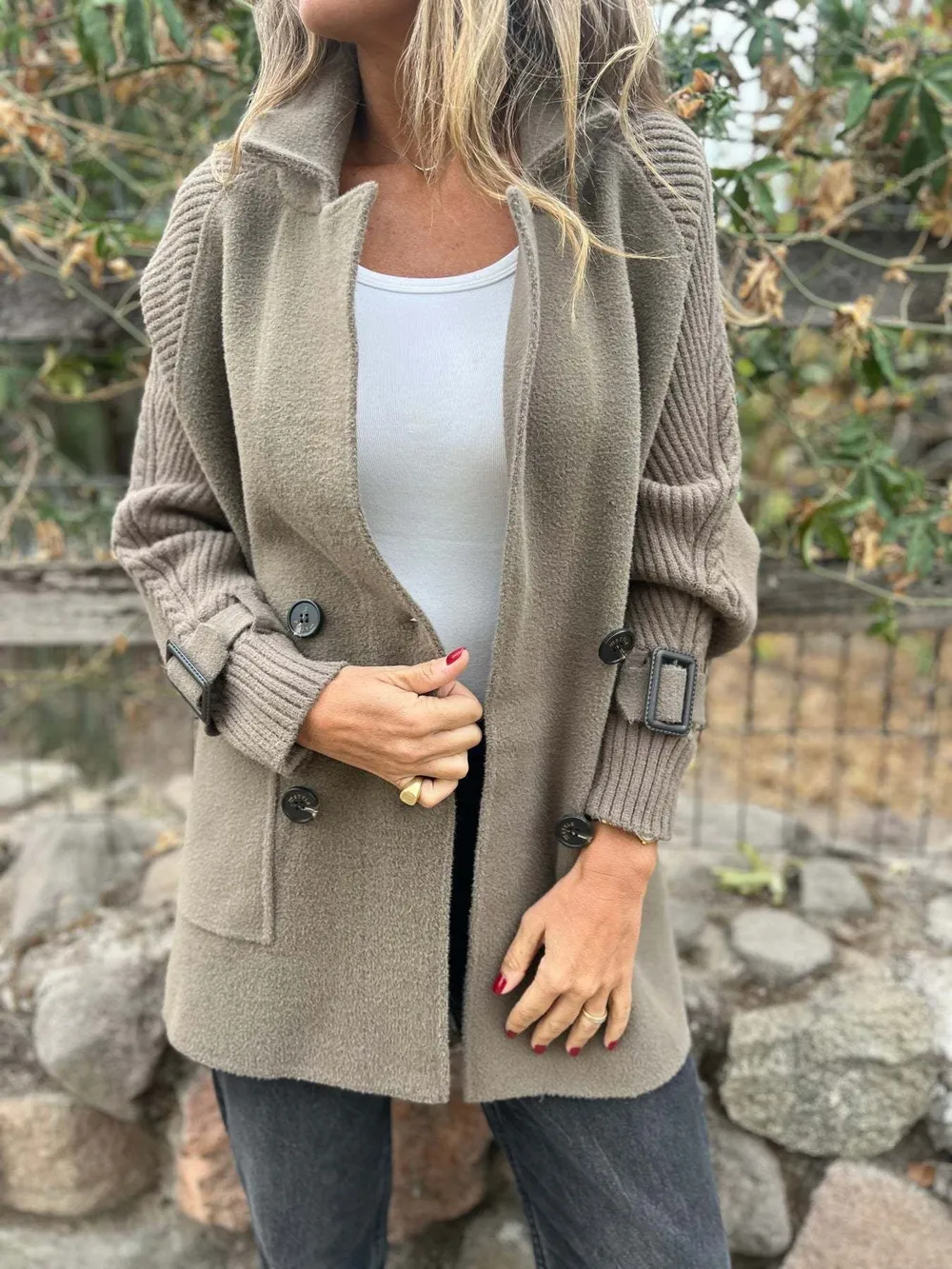 Full Size Texture Knit Longline Coat Plus Size, image 4
