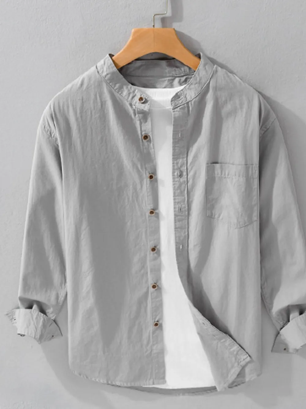 Men's Plus Size Button Up Long Sleeve Shirt, image 2